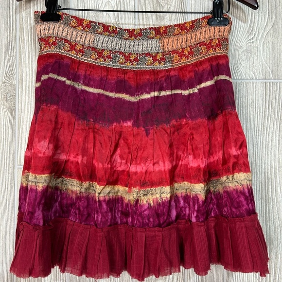 Free People Sunset Boulevard Boho Tie Dye Circle Mini Skirt Size XS - Picture 8 of 11